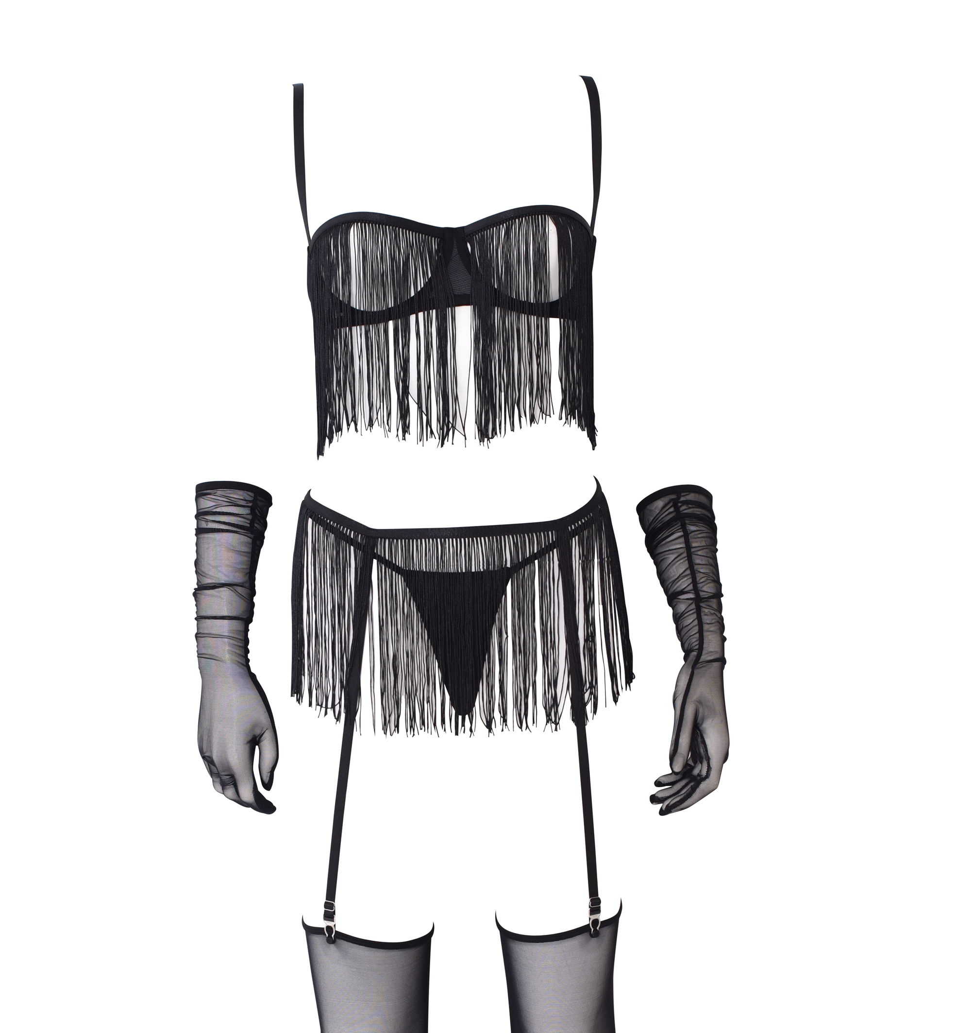 Noir Fringe Set